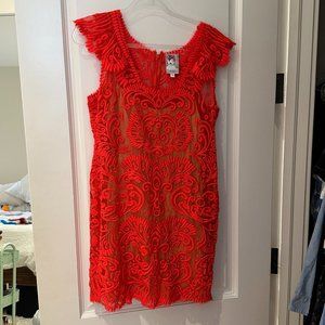 Yoana Baraschi Lace Overlay Dress Orange Size 12